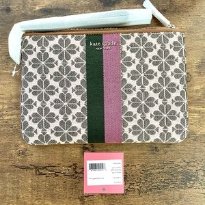 Kate spade Spade flower jacquard stripe wristlet
